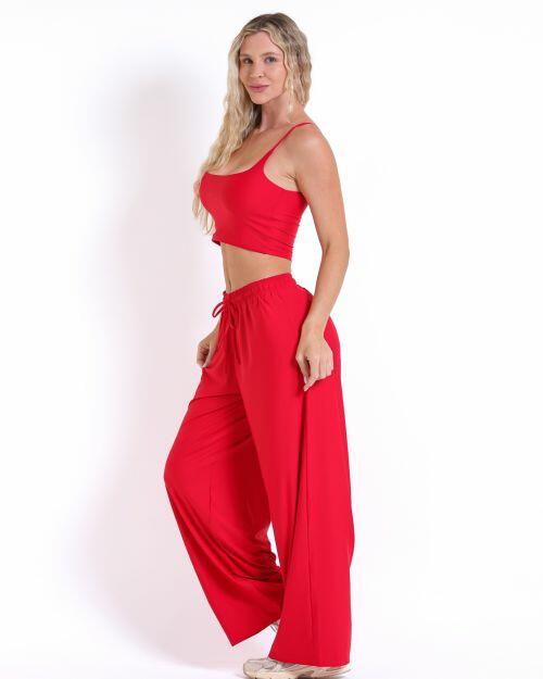 Conjunto Calça Pantalona Wide + Top Regatinha