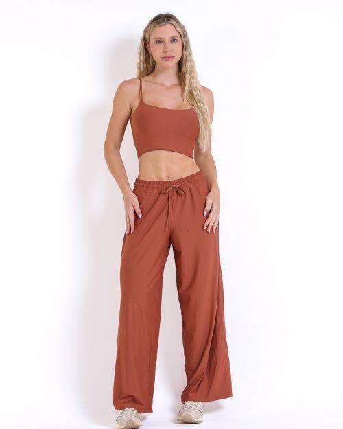Conjunto Calça Pantalona Wide + Top Regatinha