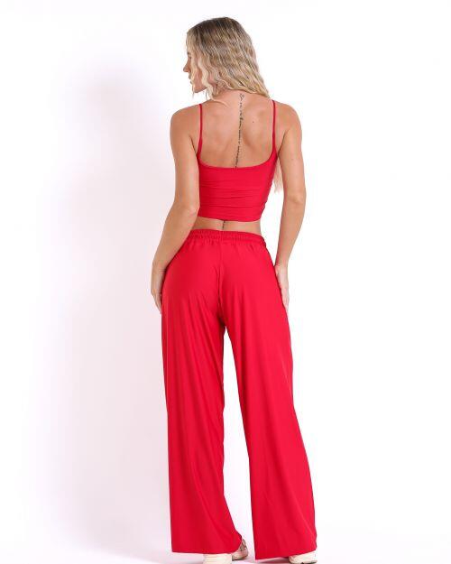 Conjunto Calça Pantalona Wide + Top Regatinha