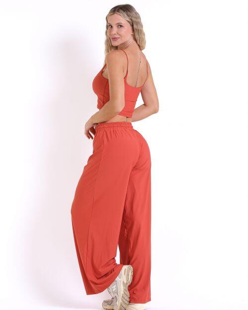 Conjunto Calça Pantalona Wide + Top Regatinha