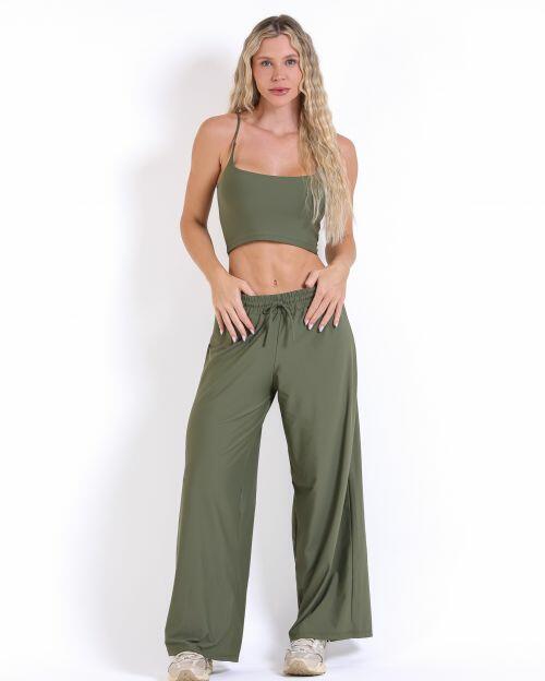 Conjunto Calça Pantalona Wide + Top Regatinha