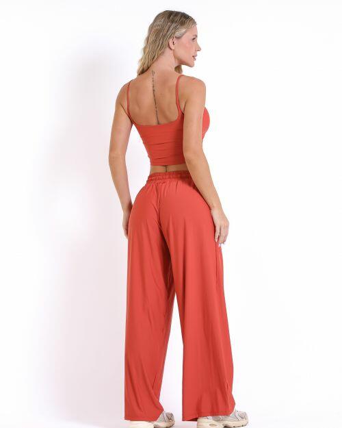 Conjunto Calça Pantalona Wide + Top Regatinha