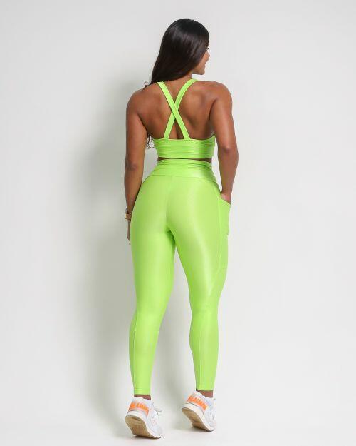 Conjunto Cal�a Legging B�sica Bolso Compress�o + Top Karol