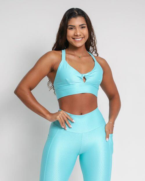 Conjunto Cal�a Legging B�sica Bolso Compress�o + Top Karol