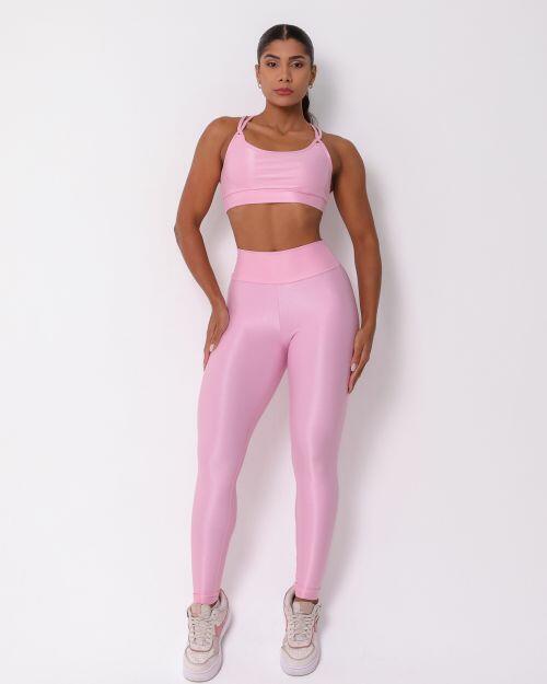 Conjunto Calça Legging Básica Compressão + Top Lu