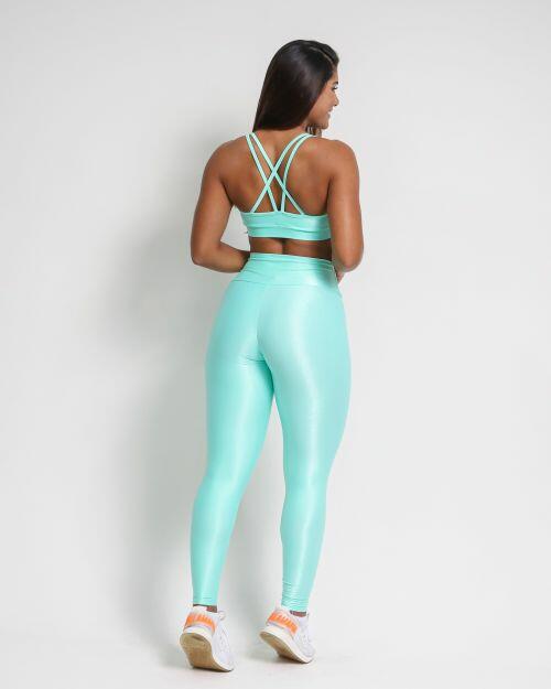Conjunto Calça Legging Básica Compressão + Top Lu