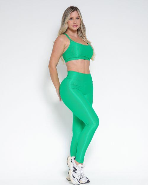 Conjunto Calça Legging Básica Compressão + Top Lu