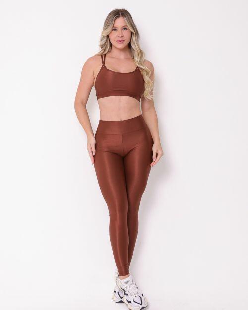 Conjunto Calça Legging Básica Compressão + Top Lu