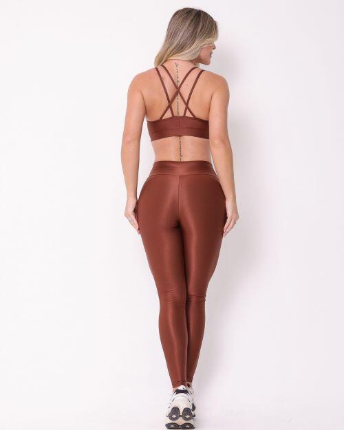 Conjunto Calça Legging Básica Compressão + Top Lu