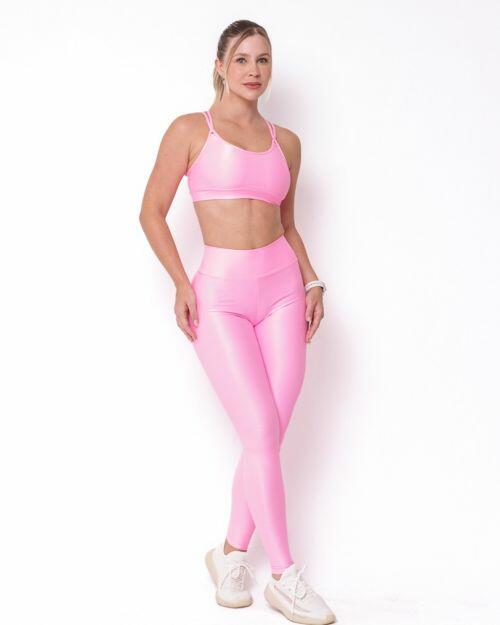 Conjunto Calça Legging Básica Compressão + Top Lu