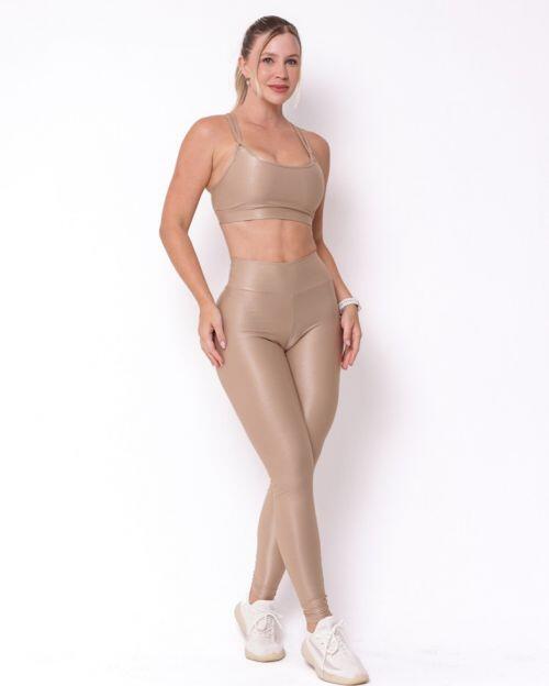 Conjunto Calça Legging Básica Compressão + Top Lu