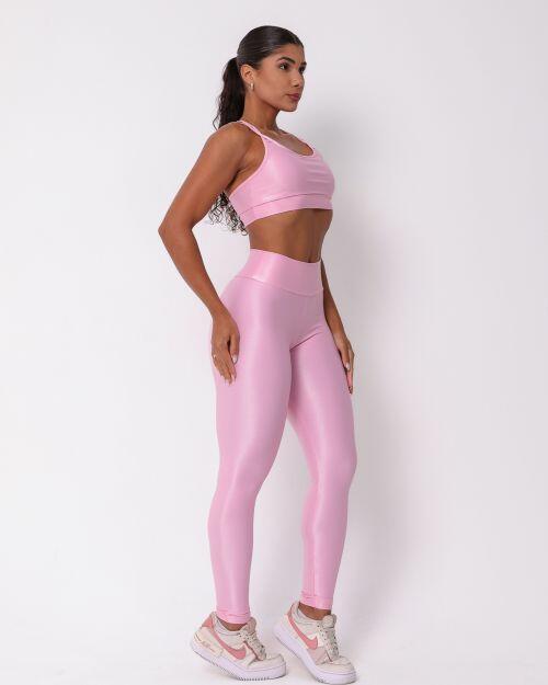 Conjunto Calça Legging Básica Compressão + Top Lu