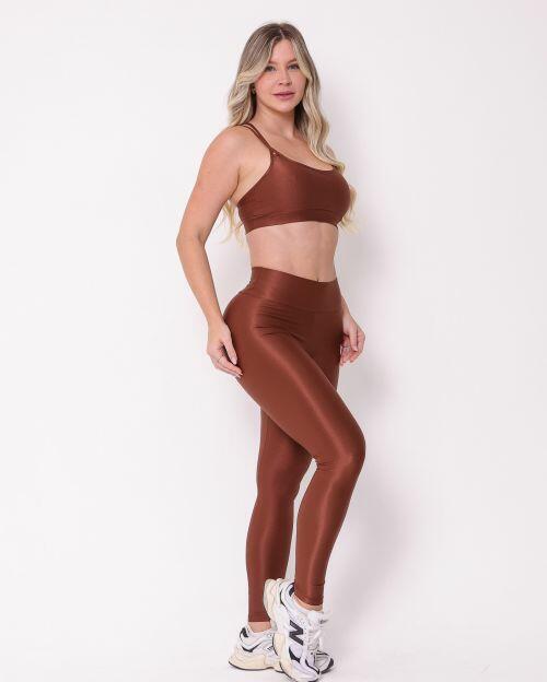 Conjunto Calça Legging Básica Compressão + Top Lu