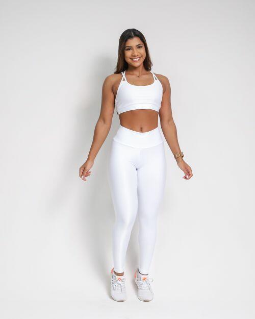 Conjunto Calça Legging Básica Compressão + Top Lu