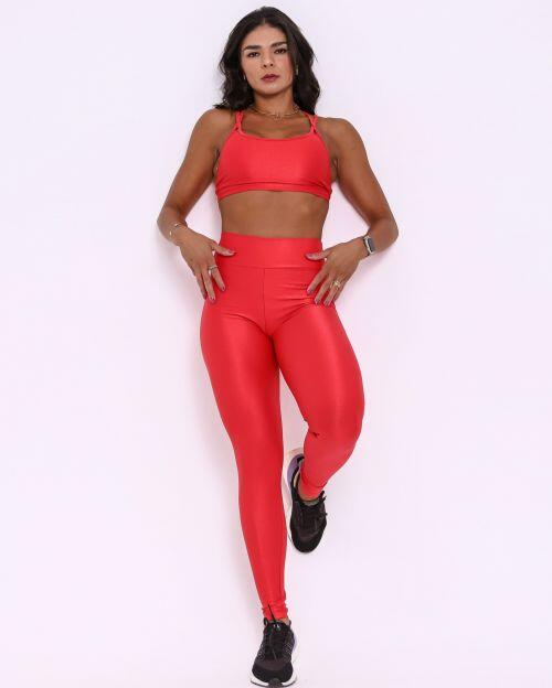 Conjunto Calça Legging Básica Compressão + Top Lu