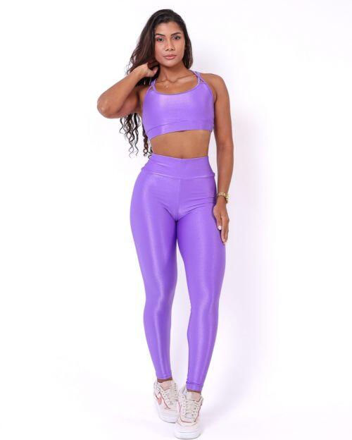 Conjunto Calça Legging Básica Compressão + Top Lu