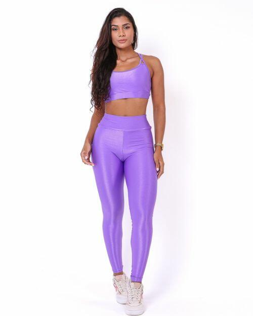 Conjunto Calça Legging Básica Compressão + Top Lu