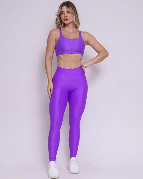 Conjunto Calça Legging Básica Compressão + Top Lu