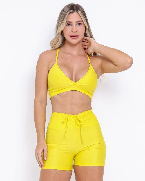 Conjunto Short Empina Compress�o + Top Vi