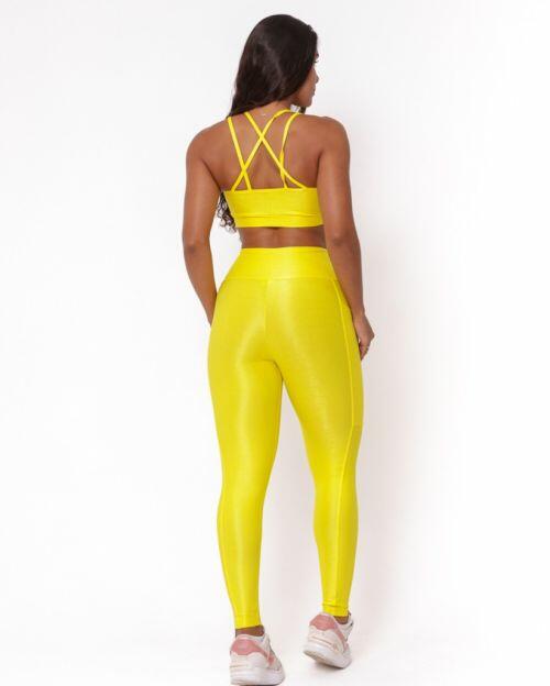 Conjunto Calça Legging Básica Bolso Compressão + Top Vivi