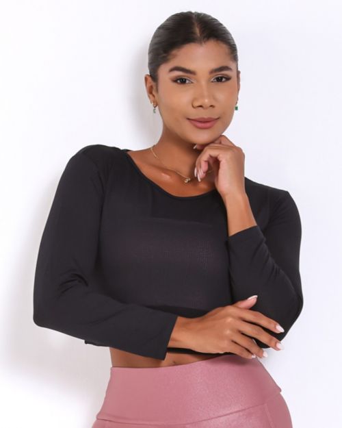 Cropped Manga Longa Window