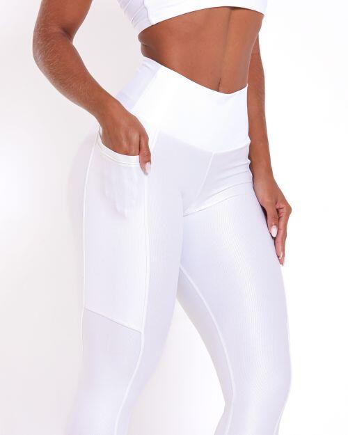 Conjunto Calça Legging Básica Bolso Compressão + Top Faixa