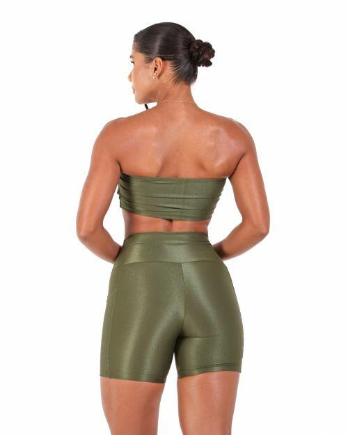 Conjunto Short Bolso Duplo Compressão + Top Faixa