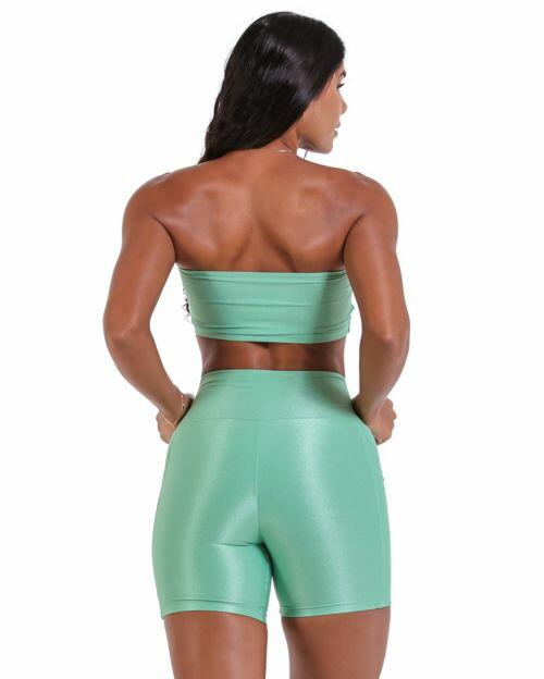 Conjunto Short Bolso Duplo Compressão + Top Faixa