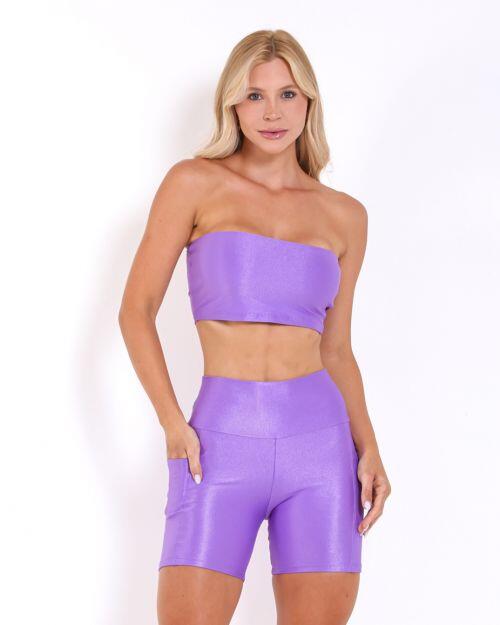 Conjunto Short Bolso Duplo Compressão + Top Faixa