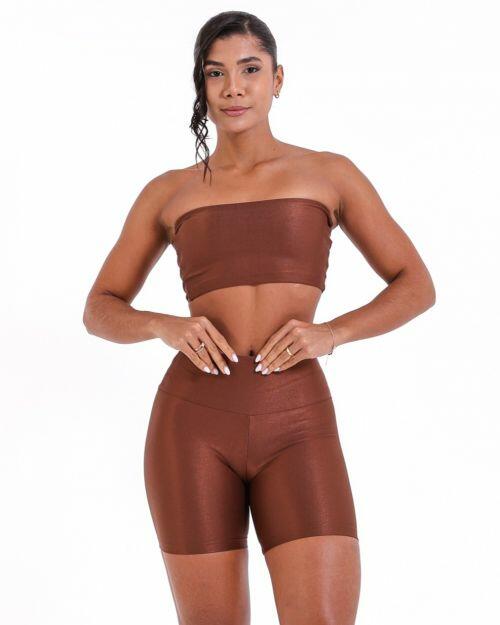 Conjunto Short Bermuda Compress�o + Top Faixa