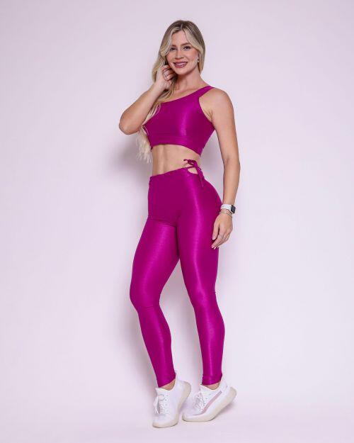 Conjunto Cal�a Empina Ajuste Compress�o + Top Paloma