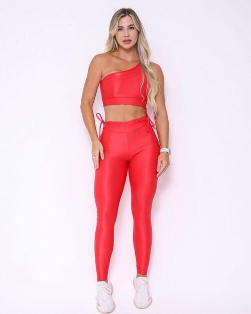 Conjunto Cal�a Empina Ajuste Compress�o + Top Paloma