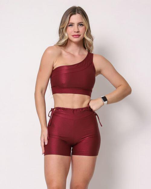 Conjunto Short Empina Ajuste Compress�o + Top Paloma