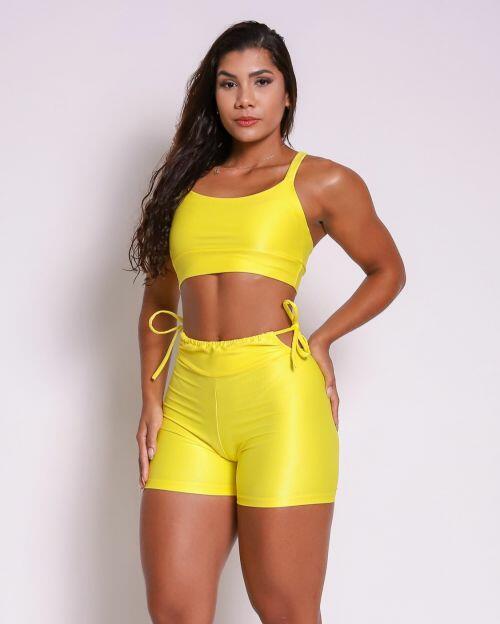 Conjunto Short Empina Ajuste Compressão + Top Tai