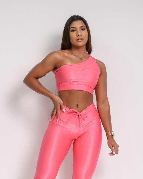 Conjunto Calça Legging Empina Compressão + Top Paloma