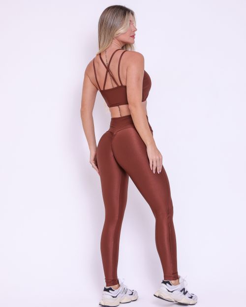 Conjunto Cal�a Legging Empina Vivo C�s Reto Compress�o + Top Lari