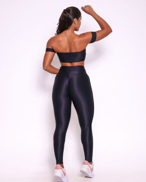 Conjunto Cal�a Legging Empina Vivo C�s Reto Compress�o + Top Ciganinha