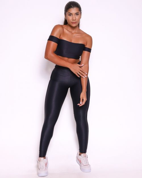 Conjunto Cal�a Legging Empina Vivo C�s Reto Compress�o + Top Ciganinha