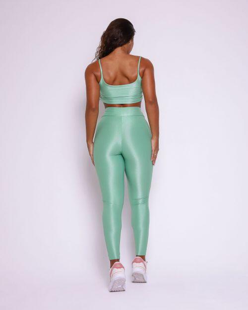 Conjunto Calça Legging Básica Cós Cruzado Compressão + Top Bruna