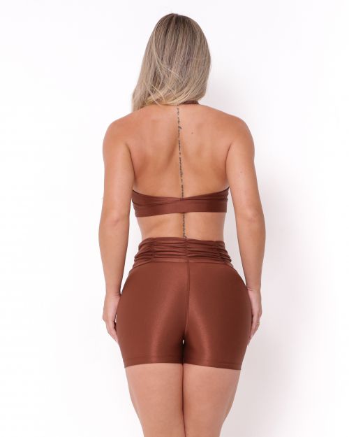 Conjunto Short Básico Cós Franzido Compressão + Top Jhully