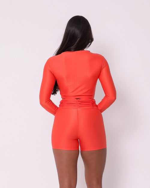 Conjunto Short Básico Cós Franzido Compressão + Top Maria