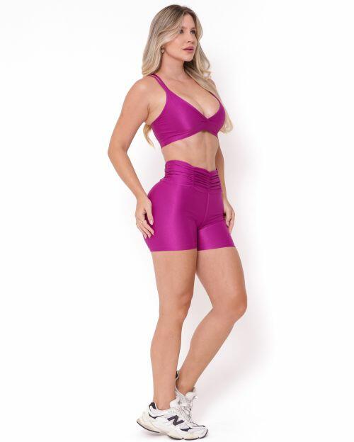 Conjunto Short Básico Cós Franzido Compressão + Top Vivi