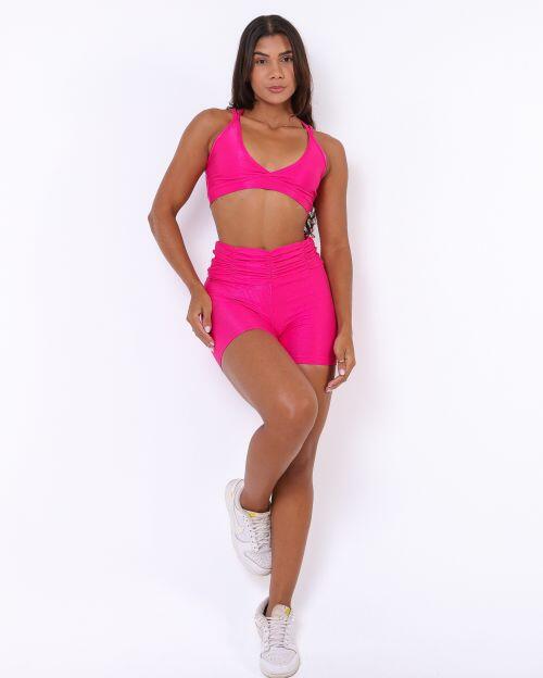 Conjunto Short B�sico C�s Franzido Compress�o + Top Vivi