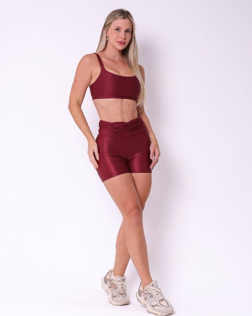 Conjunto Short B�sico C�s Franzido Compress�o + Top Tai