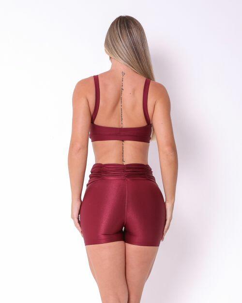 Conjunto Short B�sico C�s Franzido Compress�o + Top Tai
