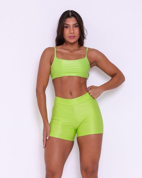Conjunto Short Básico Cós Fino Compressão + Top Ju