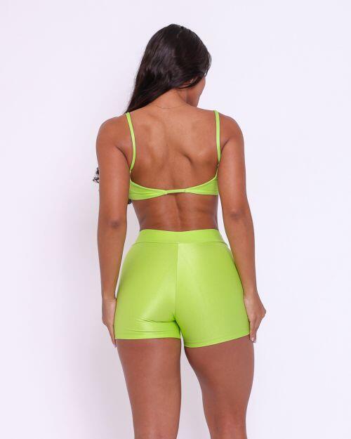 Conjunto Short Básico Cós Fino Compressão + Top Ju