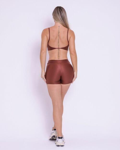 Conjunto Short Básico Cós Fino Compressão + Top Ju