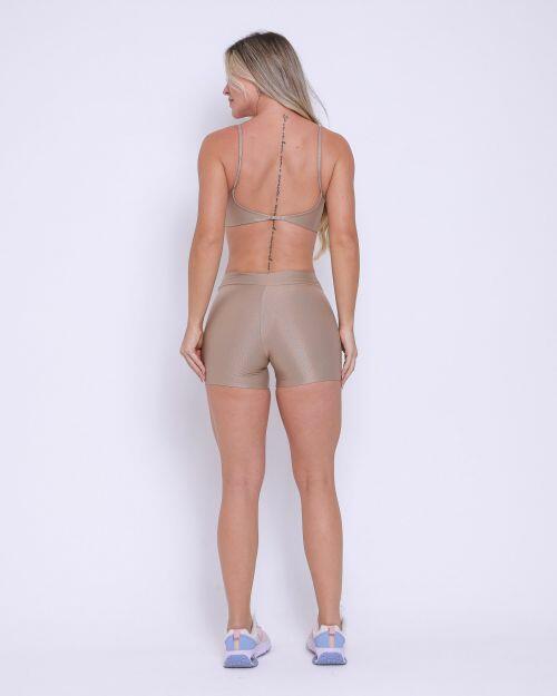 Conjunto Short Básico Cós Fino Compressão + Top Ju