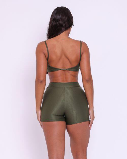 Conjunto Short Básico Cós Fino Compressão + Top Ju